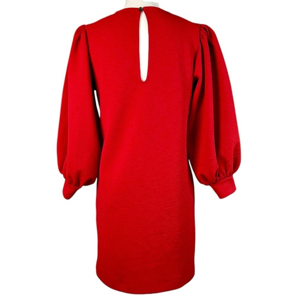 Free Assembly Dress Red Balloon Sleeve Women’s Size XS - Picture 4 of 8